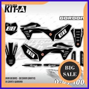 Decal KLX Gordon MOTIF SIMPLE HITAM SILVER D-A5-100 1M4R23 perkakas