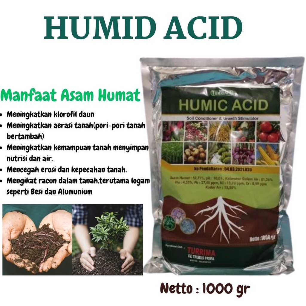 Pupuk HUMID ACID Penyubur Akar Tanaman Alami, Menyuburkan Tanaman