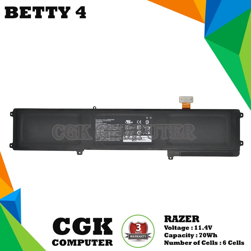 Baterai Laptop Razer Blade RZ09-0195 RZ09-0165 BETTY4 Original