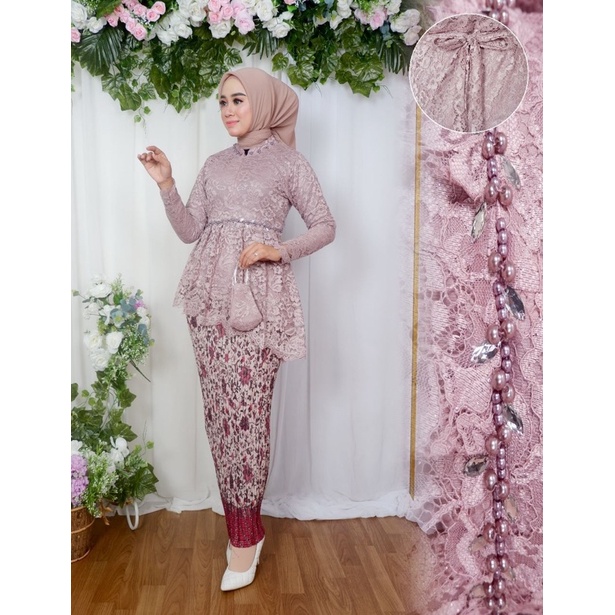 Permata Olshop / Setelan Kebaya Tunik Miring Nayla NK / Kebaya Wisuda / Kebaya Modern / Kebaya Busui / Kebaya Payet / Kebaya Remaja / Kebaya Pesta Kondangan / Kebaya Brukat