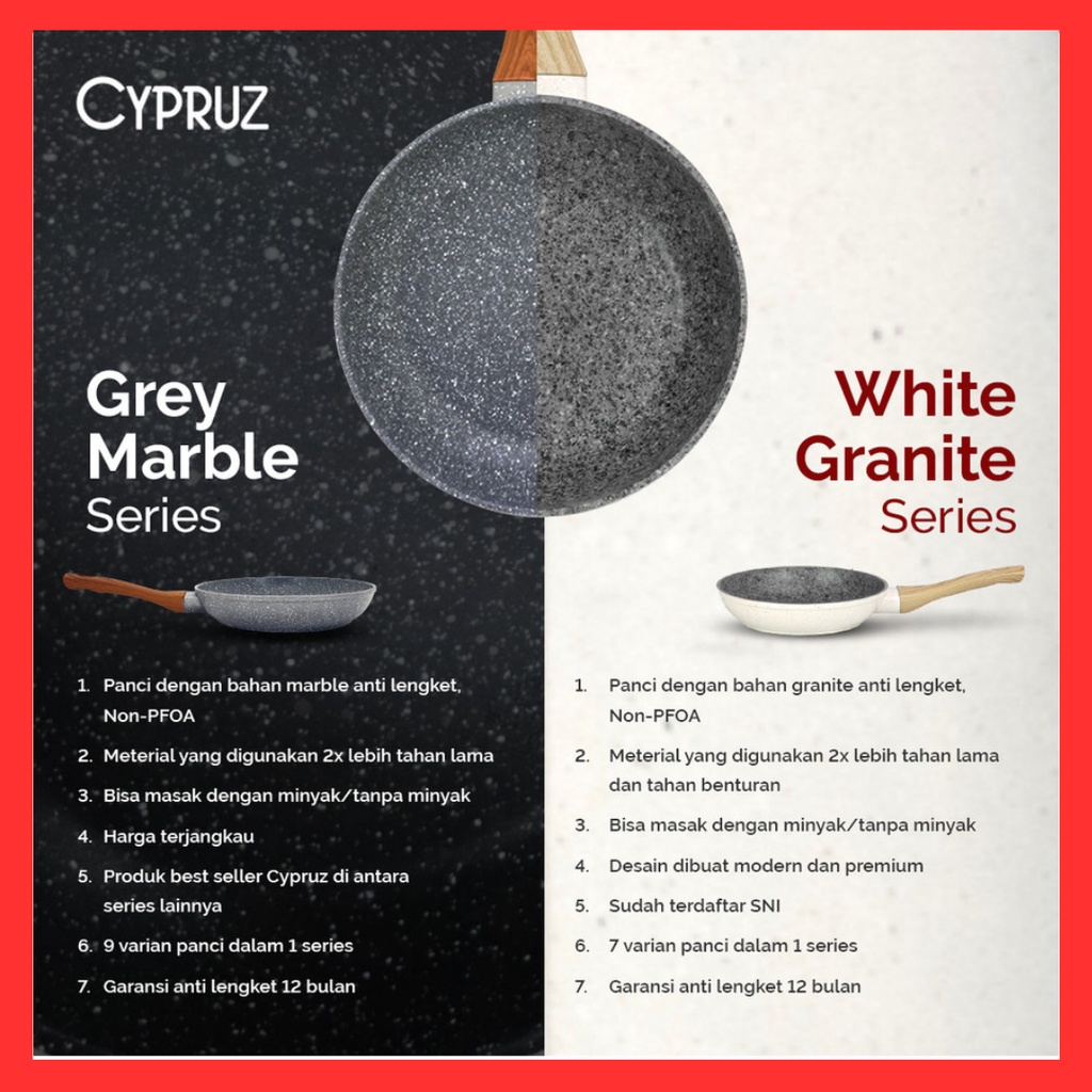 Terlaris Cypruz Marble Wok Pan Marble Fry Pan Marble Sauce Pan Marble Grill Pan Tamagoyaki Wajan