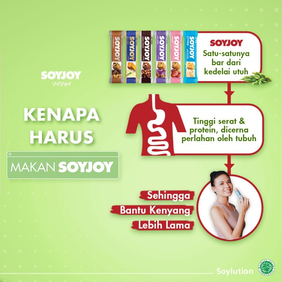 SOYJOY Snack protein Bar Kedelai tenaga recovery lari sepeda olahraga makadamia strawberry raisin almond cheese mocha