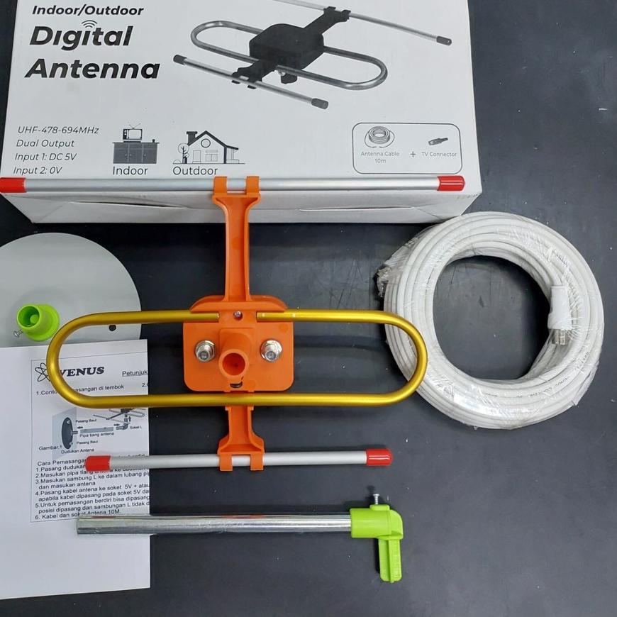☻ Venus Antena Indoor Outdoor V.2 Cabe Rawit Premium + Kabel 10M ◄