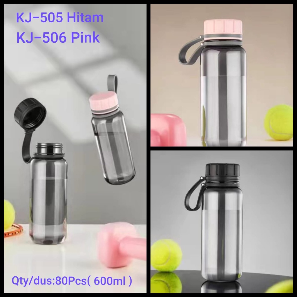 KJ505 KJ506 Botol Minum Plastik Polos 600ml - Botol Sport - Botol Air Minum