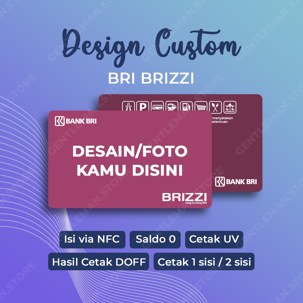 CUSTOM PRINT UV KARTU E MONEY E TOLL BRIZZI BRI 1 SISI ATAU 2 SISI