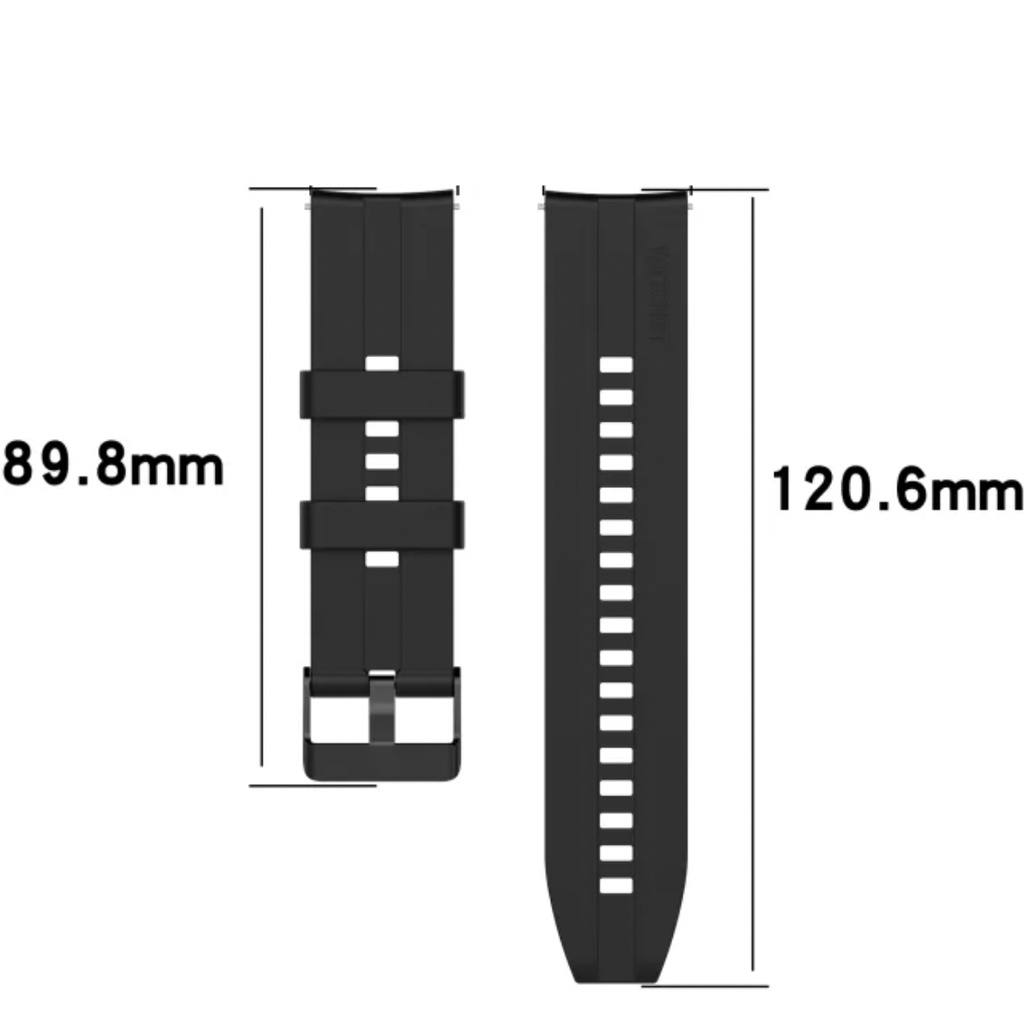 T2E 20mm Tali Jam Smartwatch Polar Ignite 1 / Ignite 2 / Unite - Strap Rubber Silikon Buckle Hitam