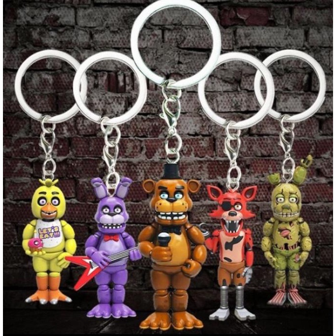 1set 5pcs gantungan fnaf freddy foxy chica nightmare Original funko