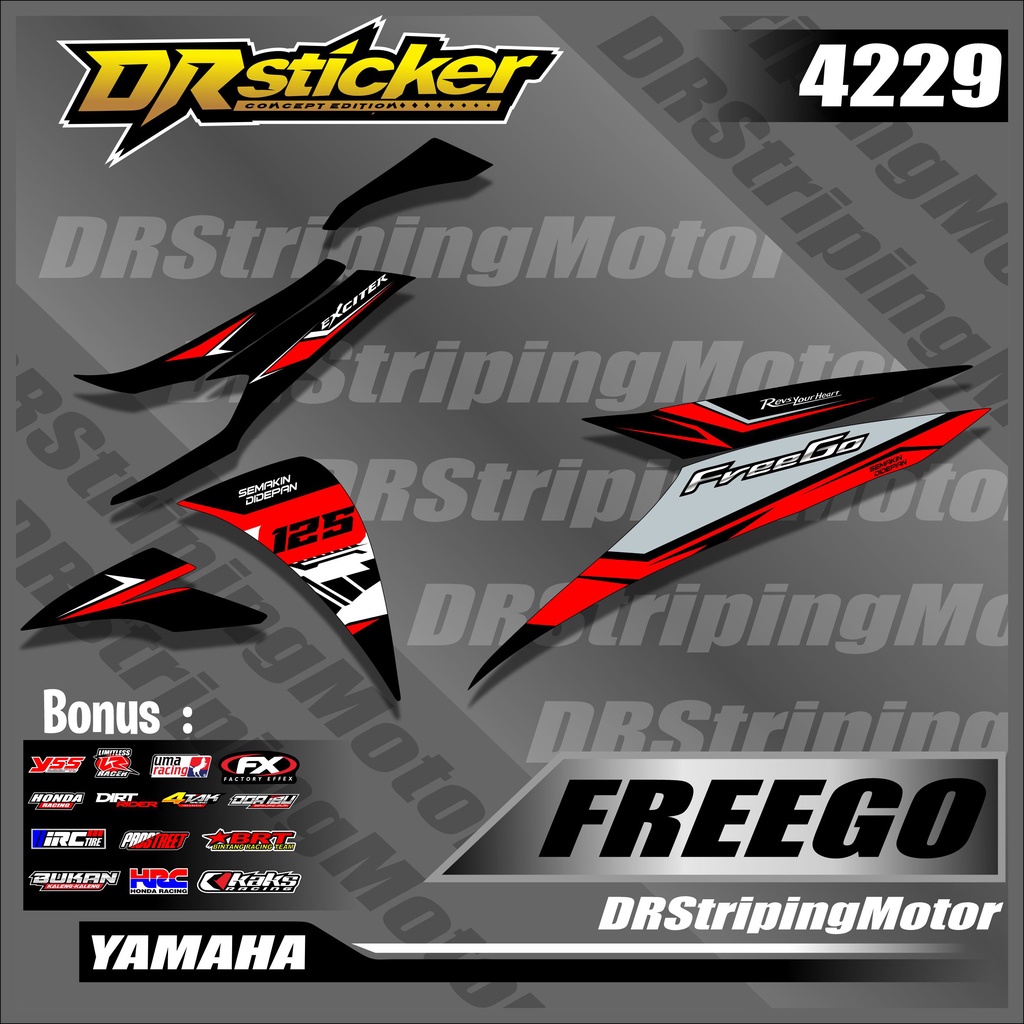 4229 Sticker Striping Freego Sticker Striping Motor Yamaha Freego Semifull
