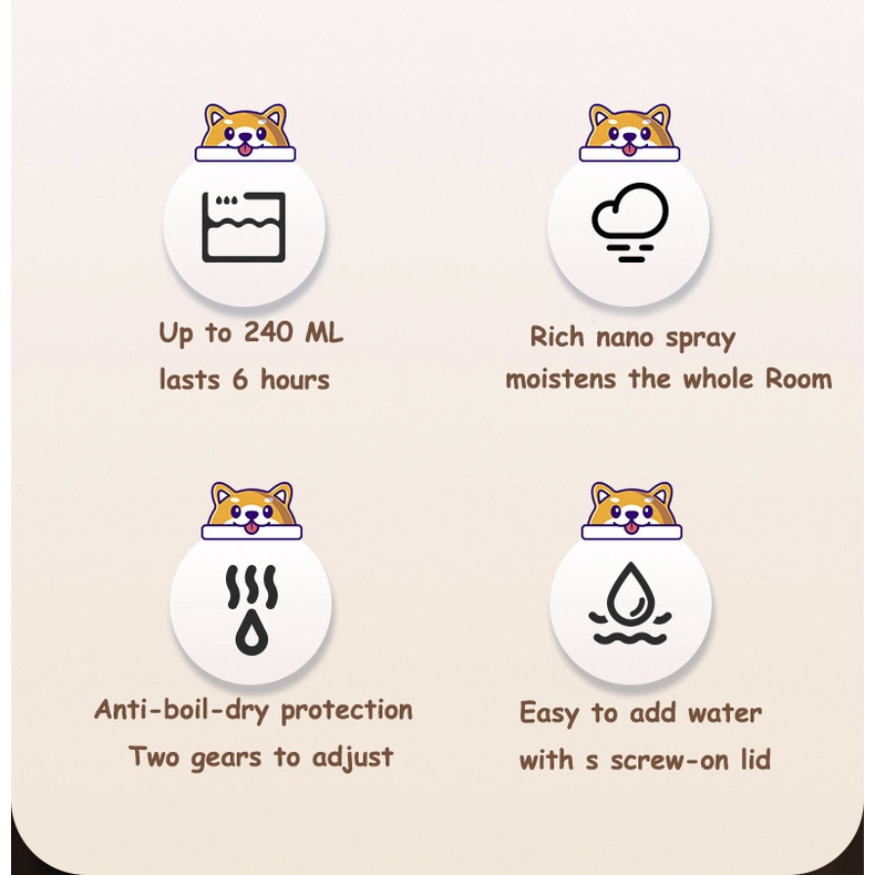 Little Cat Ultrasonic Humidifier 240ML Air Humidifier Air Purifier Menggunakan USB Light Humidifier Diffuser Aroma Diffuser Pewangi Ruangan Aroma Terapi Purifier