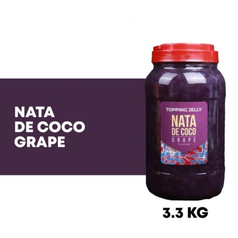 topping jelly nata de Coco original grape 3,3 kg premium merk itpin jelly kenyal drink