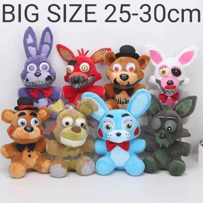 Boneka FNAF five nights at bonnie foxy chica freddy nightmares funko