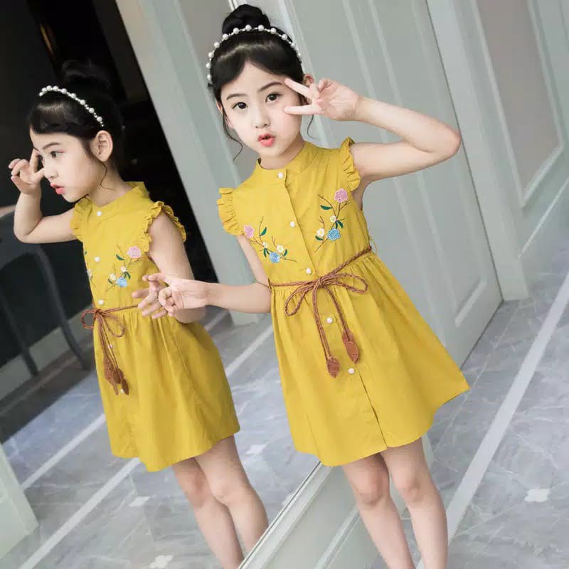 Zahra Dress Anak Perempuan Celosia Bahan Katun | Pakaian Anak Terlaris Umur 1-6 Tahun