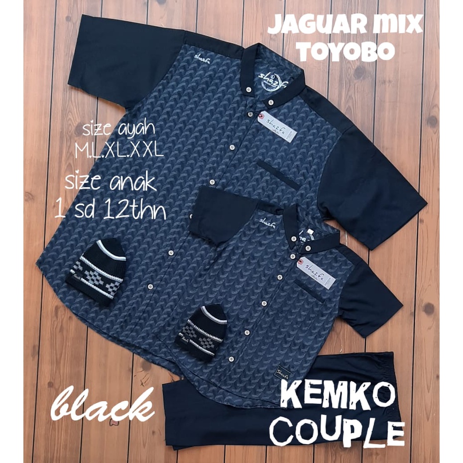 KEMKO JAKOMBO SHAZFA KOKO COUPLE AYAH ANAK 1-12 TH DAD BOY KIDS JAQUARD MIX TOYOBO BAJU MASA KINI BEST MOMENT HARI RAYA NGAJI SERAGAMAN