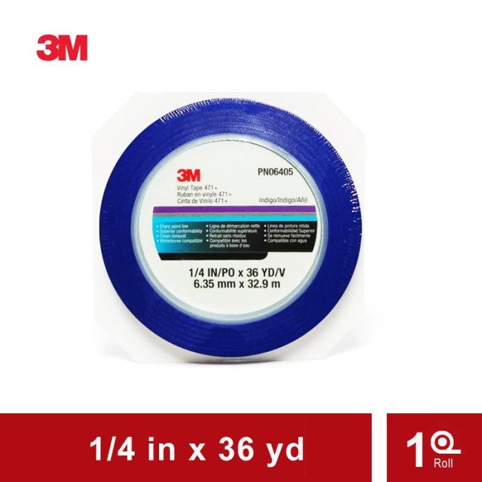 

Terlaris 3M Vinyl Tape 471+ Pn6405 1/4 In X 36 Yd