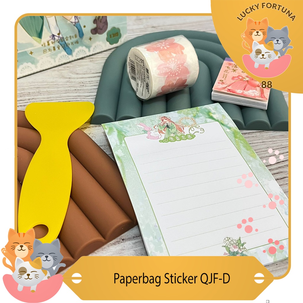 

[LuckyFortuna88] Paperbag Sticker Kode QJF-D 1 Set Perlengkapan kantor lucu murah Perlengkapan sekolah lucu murah Sticker Label Lucu murah Paket 1 set Stiker lucu murah