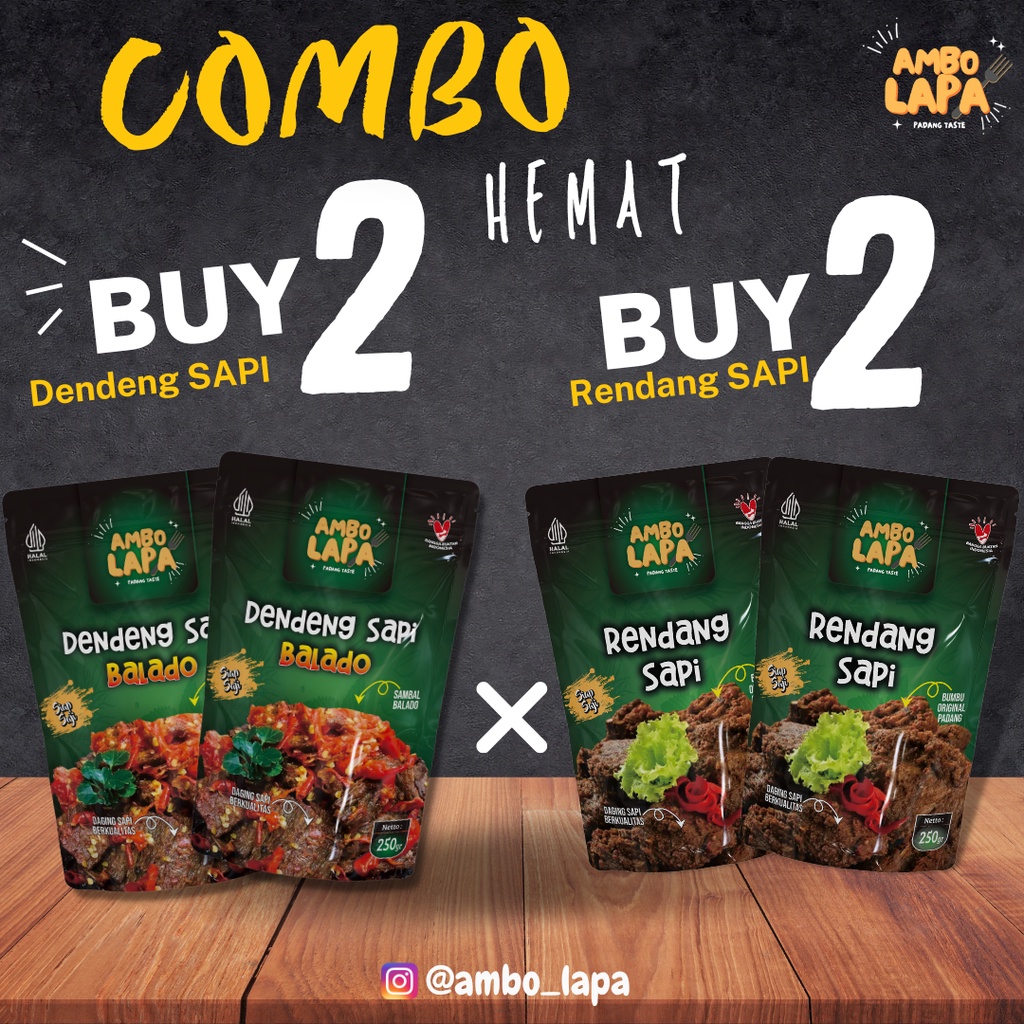 

Ambolapa - Paket 2 Dendeng Balado 2 Rendang Sapi