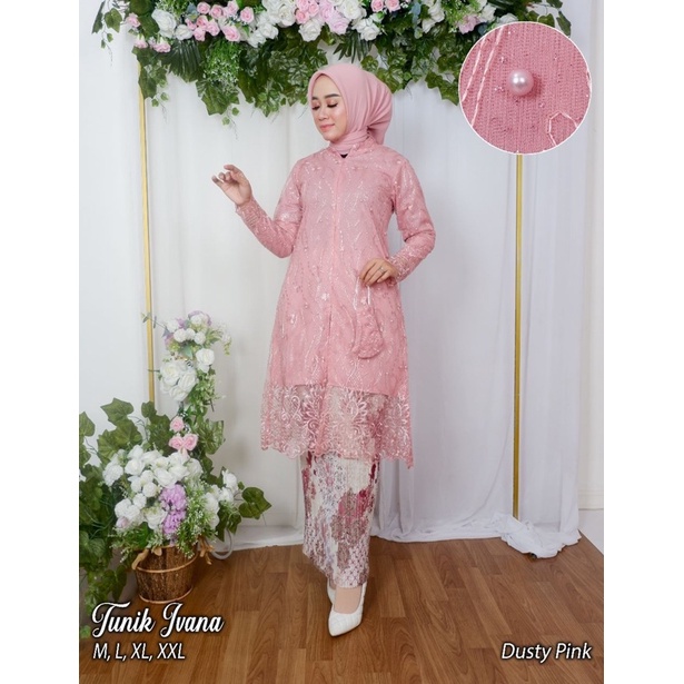 Permata Olshop / Kebaya Tunik Busui Ivana JN / Kebaya Tunik Tulle Bordir Busui Modern / Kebaya Kondangan / Kebaya Lamaran