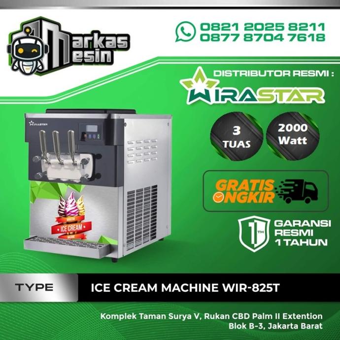 Mesin Pembuat Es Krim 3 Kran / Tuas Soft Ice Cream WIR-825T WIRASTAR ---NEW---
