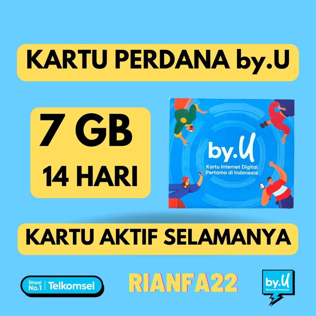 Kartu Perdana byU by U Kuota 7 GB 14 HARI