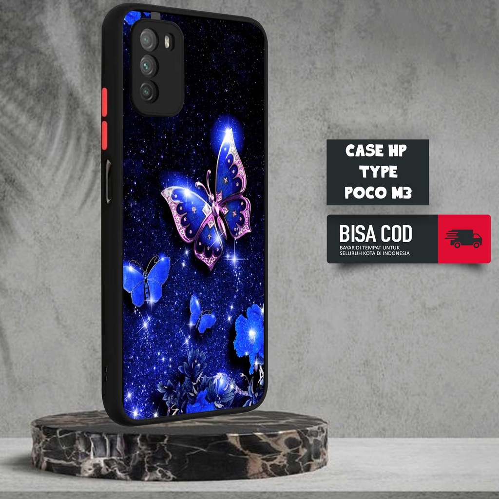 CASE XIAOMI POCO M3 2022 MOTIF [BUTTERFLY] TERLARIS CASING XIAOMI POCO M3 TERBARU DOVE MATTE FUZE SO