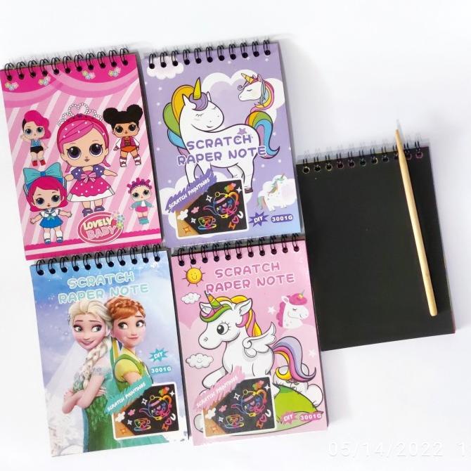 

@@@@] Scratch Book / Scratch Note / Buku Activity / Kertas Hitam /Magic Book