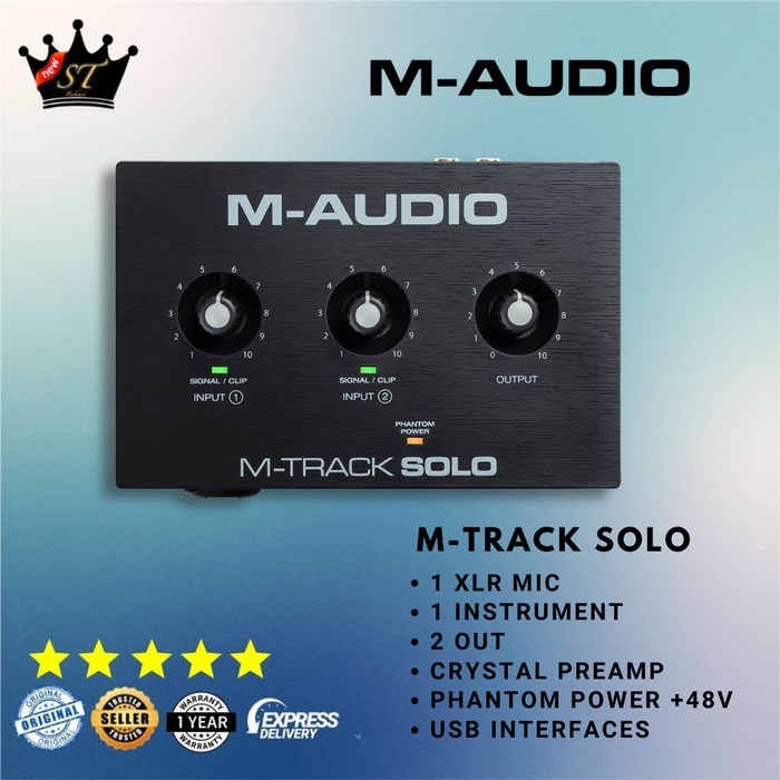 Terlaris M-Audio M-Track Solo Soundcard Usb Audio Interface Maudio Mtrack