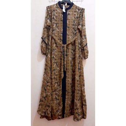 Gamis full bordir bahan crinkle