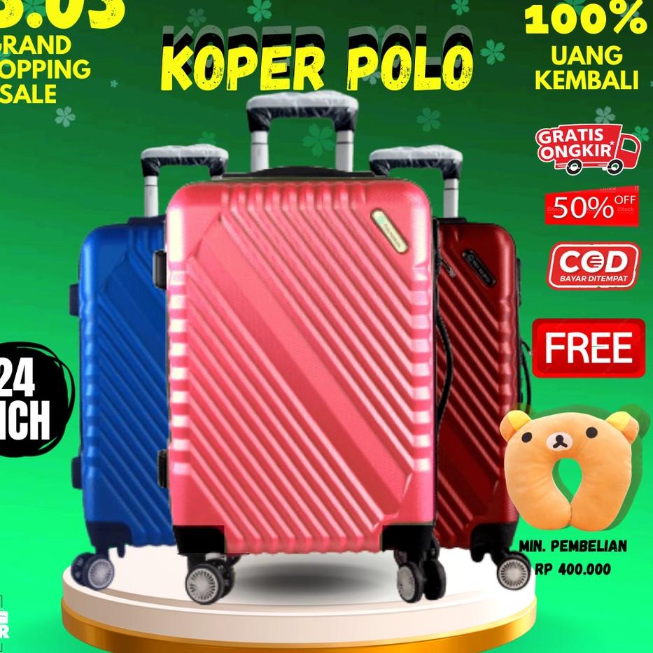⅍ Koper 24 inch Polo Ukuran Bagasi -koper fiber-koper murah-koper 24 inch-koper polo-koper travel-ta