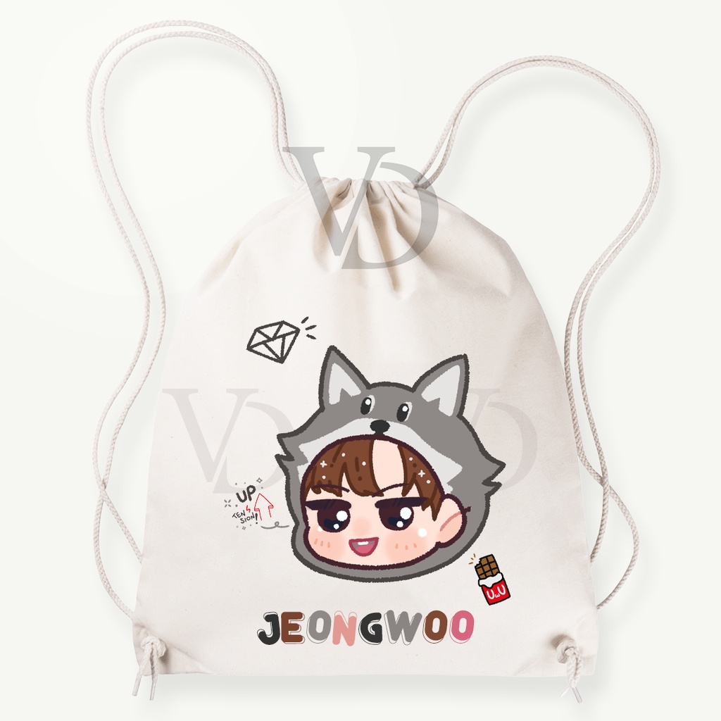 tas serut tueme treasure korea chibi / stringbag canvas