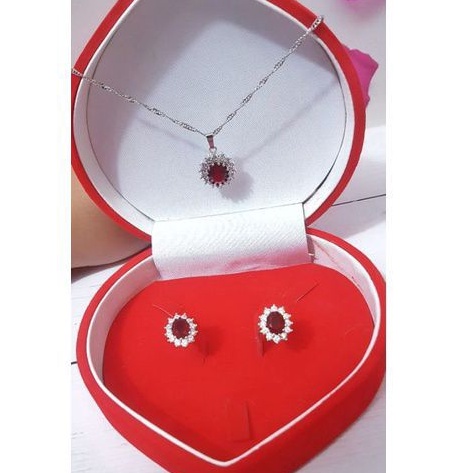 Set Perhiasan Xuping Silver permata merah63