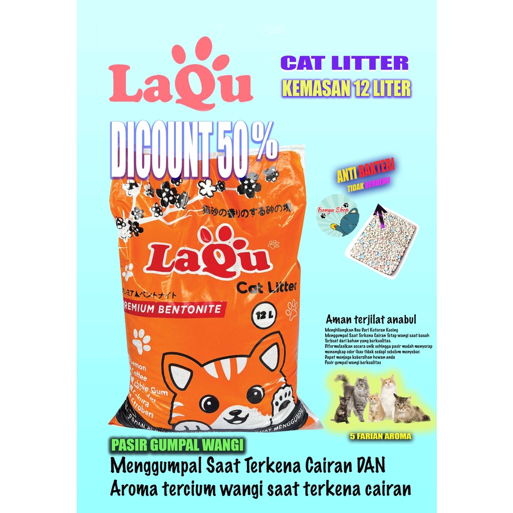 LAQU-LAGI PROMO-HARGA MURAH-12 LITER PASIR GUMPAL WANGI-ANTI BAKTERI