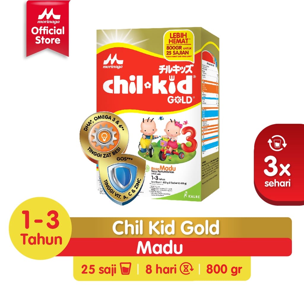 Morinaga Chil Kid Gold Vanila 800g Madu 800g Susu Formula Pertumbuhan Anak Usia 1-3 Tahun