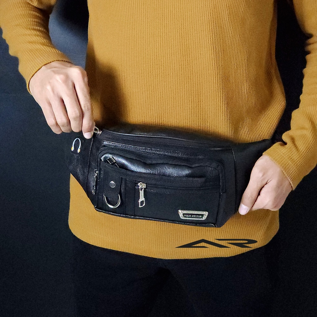 Tas Selempang Pria Multi Fungsi Waistbag Original POLO AMSTAR Model Terbaru-3
