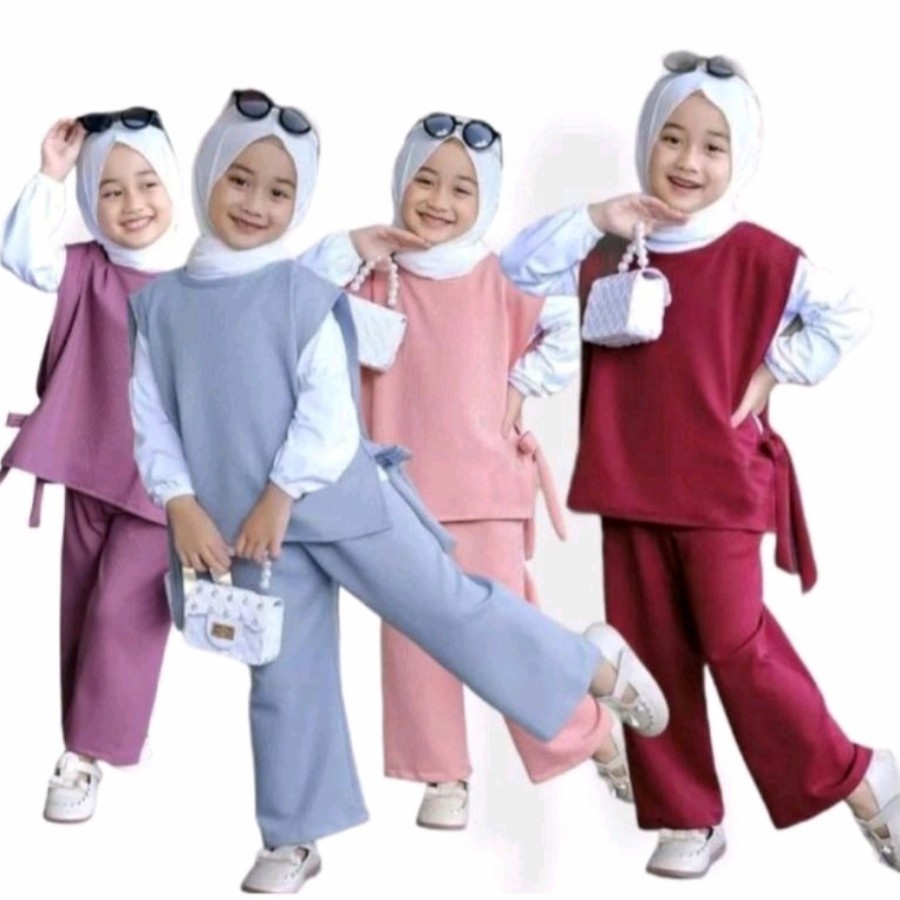 COD SETELAN GAMIS ANAK PEREMPUAN 1-12 TAHUN | SET BAJU ANAK PEREMPUAN VIRAL