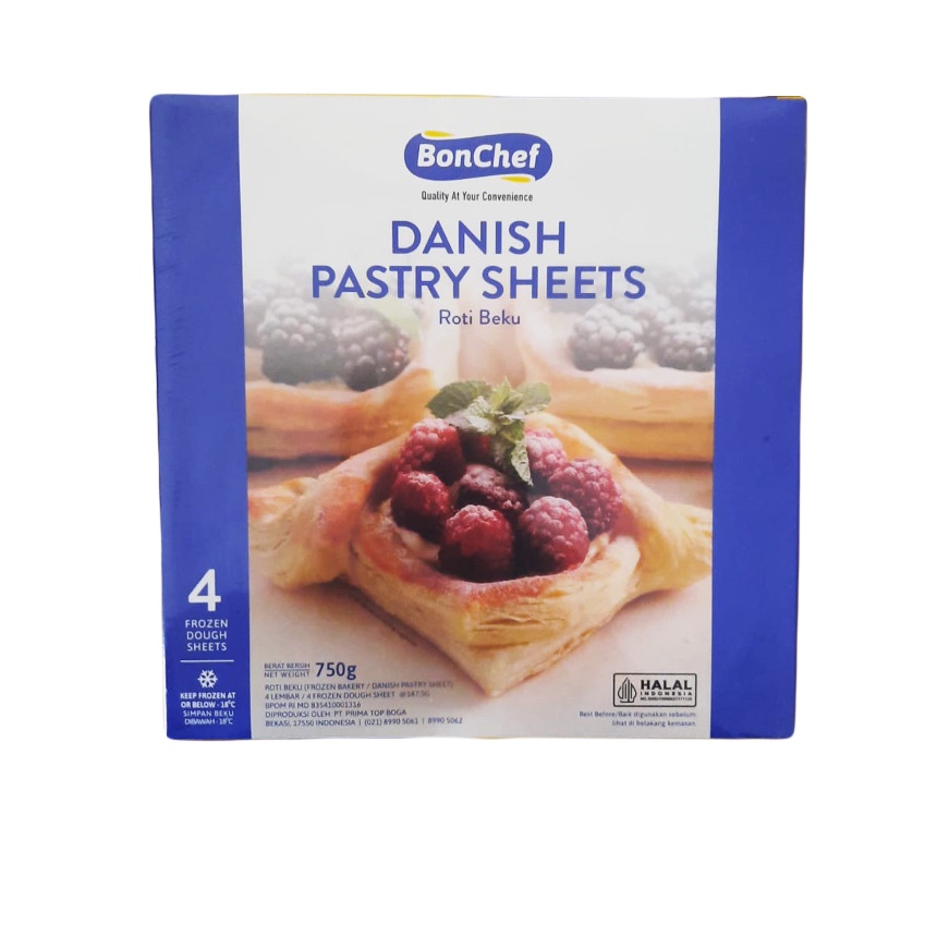 Bonchef - Danish Pastry Sheet &amp; Puff Pastry Sheet 750 gr isi 4 lembar