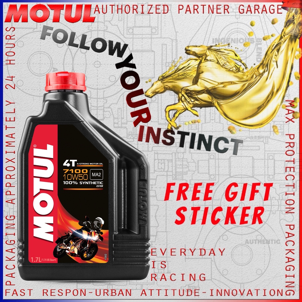 OLI MOTUL IMPORT 7100 4T 100% SYNTHETIC/ ESTER/10W50/1.7L/MA2/ORIGINAL