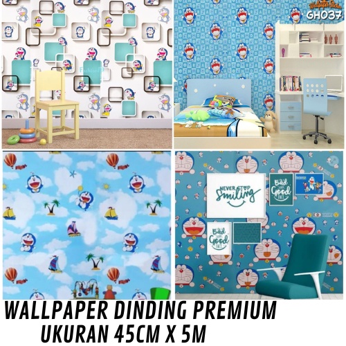 Termurah - Wallpaper Sticker Dinding Motif Doraemon Premium Pvc Wallpaper Dinding Kamar Terlaris
