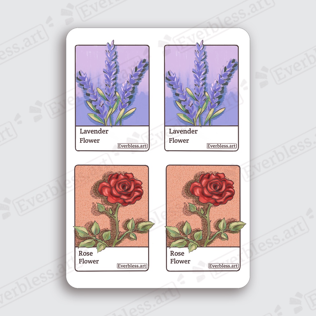 

Stiker sheets pantone/Sticker journaling/ sticker bunga lavender, mawar/stiker aesthetic bunga FS2