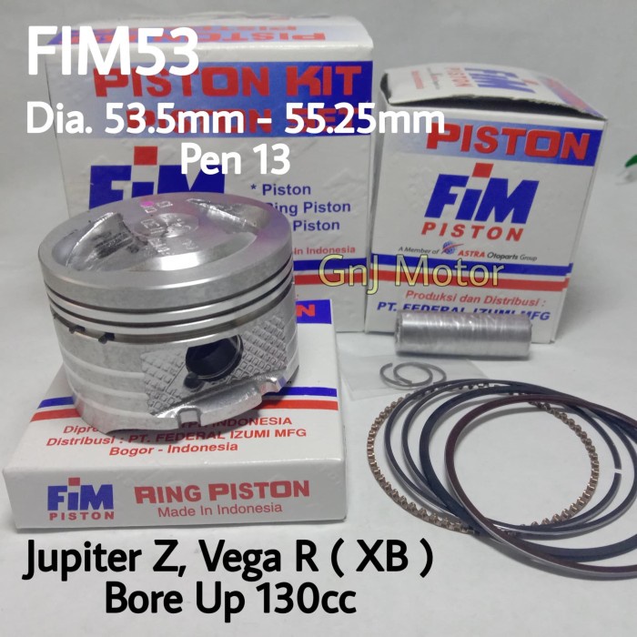 Piston kit FIM Bore Up 130cc Jupiter Z - FIM53 XB