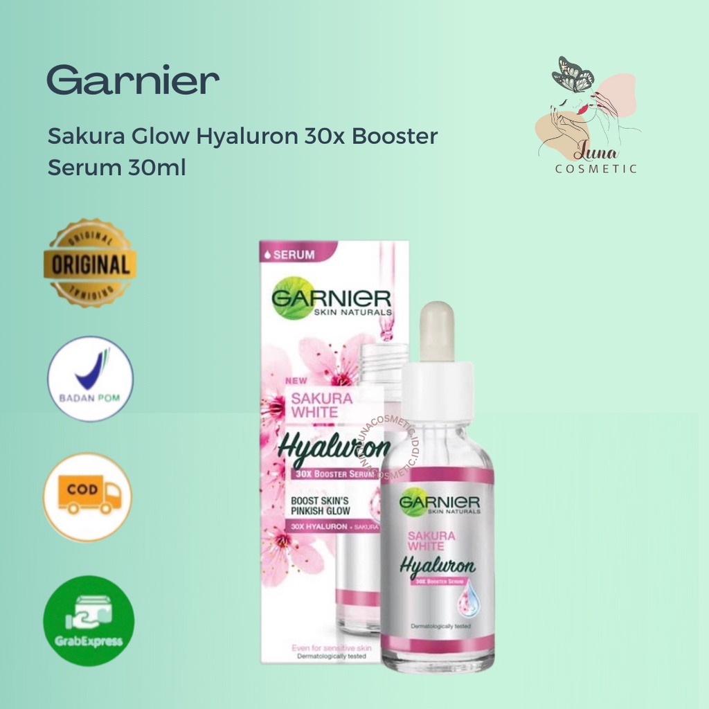 Garnier Sakura Glow Hyaluron 30x Booster Serum Skin Care - 30 ml [Untuk Kulit Glowing Dalam 7 Hari]