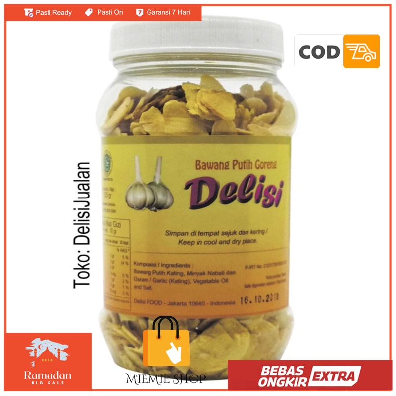 

Bawang Putih Goreng DELISI toples 125 gr - Halal - Fried Garlic