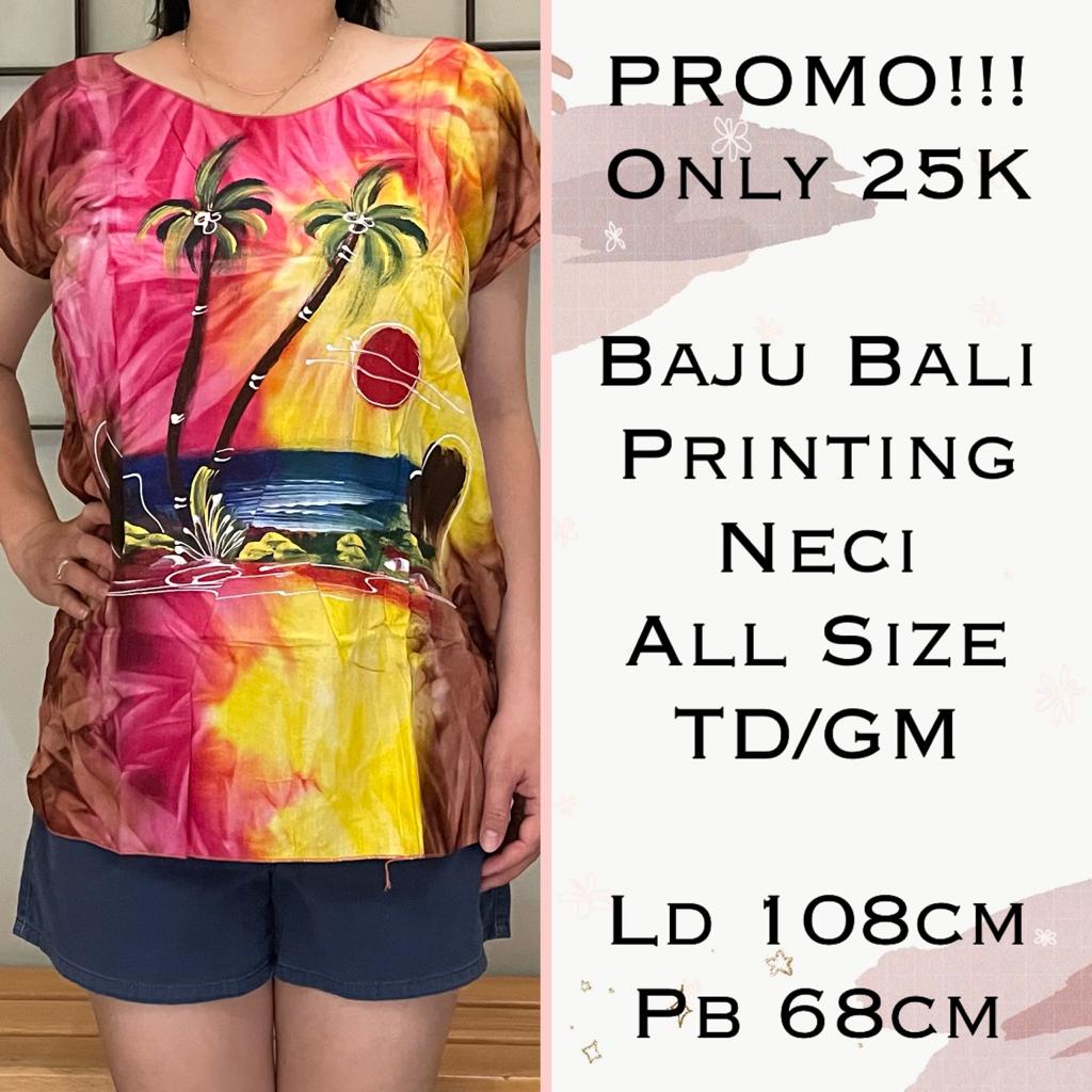 BAJU BALI BLUS LUKIS ALL SZ NECI PELANGI REAL PICT