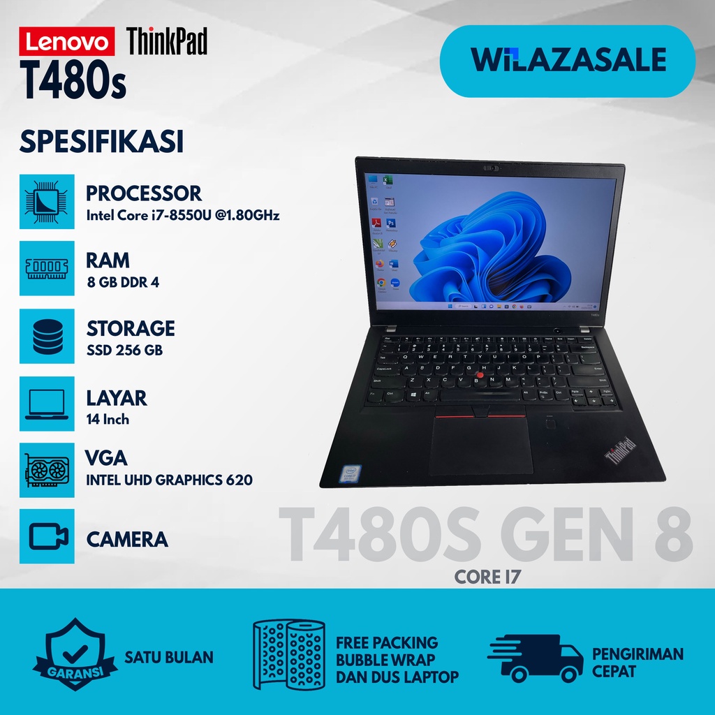 PROMO LAPTOP LENOVO THINKPAD T480S, L380, X280 CORE I5 ATAU CORE I7