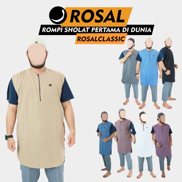 Rompi Sholat Rompi Sholat Rosal Classic - Putih, M(W7L3) rompi sholat pria panjang rompi sholat pria
