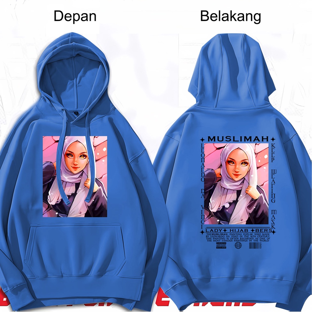 Lilipop.id Sweater Wanita Hijab Morena muslimah Hoodie Jumper long sleve