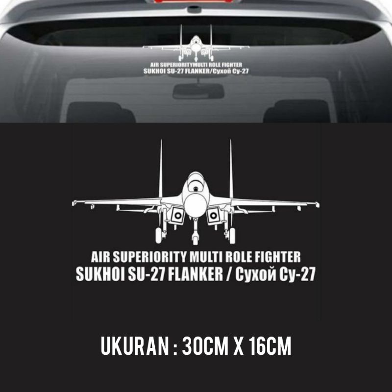 Cutting Stiker Kaca Belakang Mobil Pesawat Shukoi