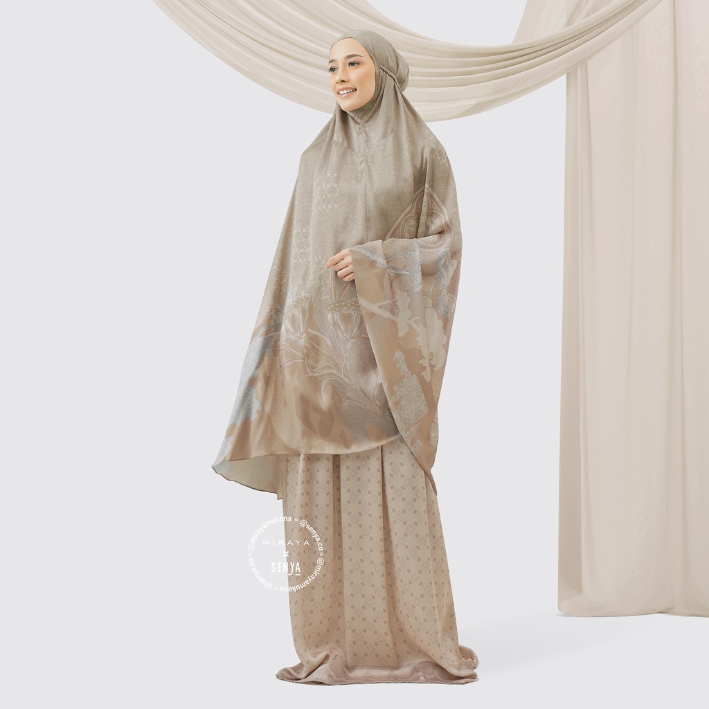 Mukena Travel Printing Miraya x Senya Talavera Taupe