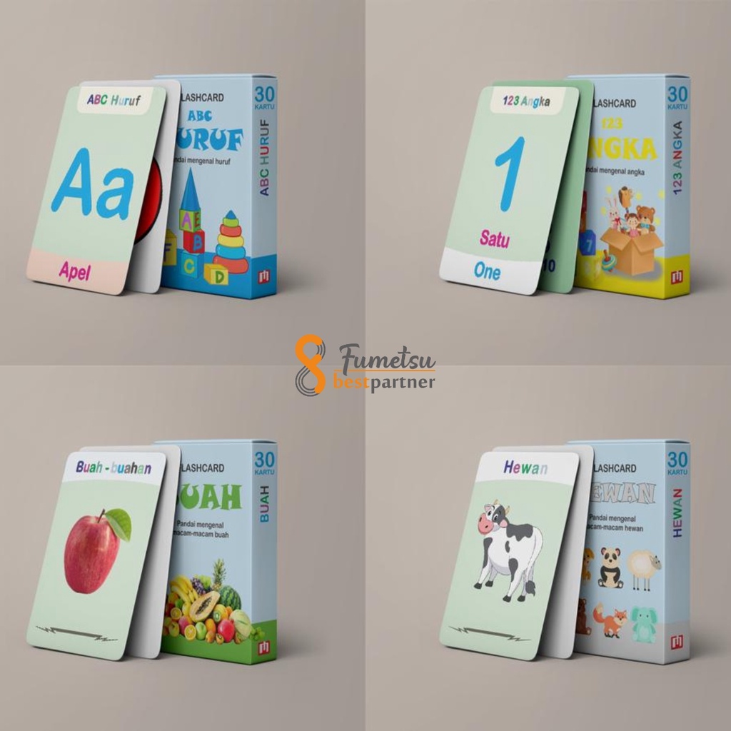 Flashcard Mainan Edukasi Anak Pintar / Flashcard Kartu Belajar Anak Isi 30pcs