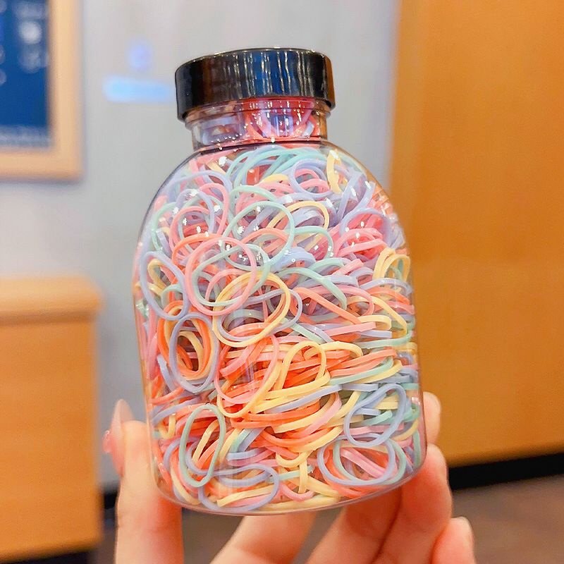 (LOLI-JKT)AK-07 KARET RAMBUT ANAK ELASTIS WARNA HITAM DAN MIX COLLOR SATU CUP = 1000PCS