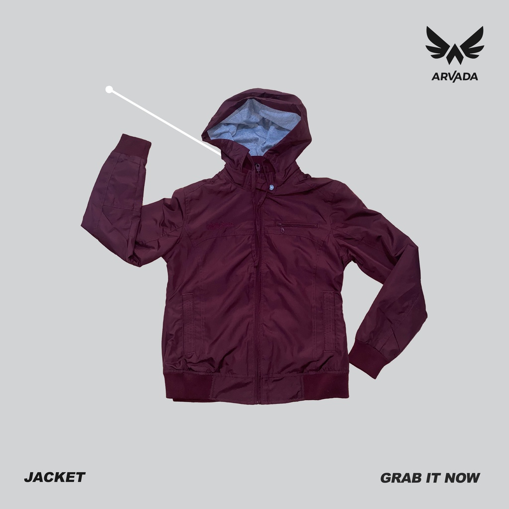 Arvada Parasit Zipper Hoodie Jaket Woman Maroon | Jaket Parasit Wanita Basic